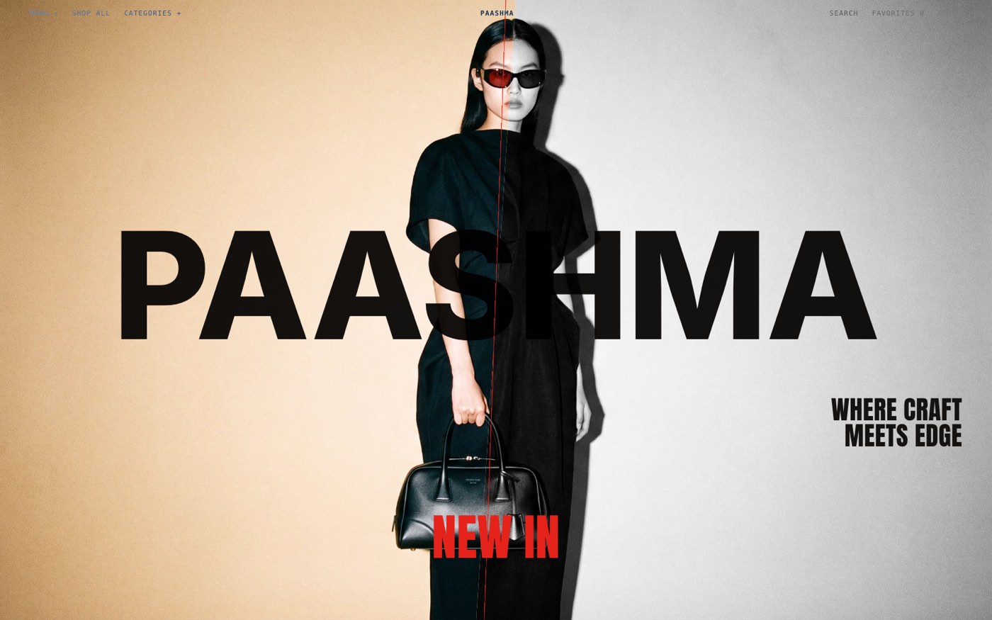 Paashma storefront landing page